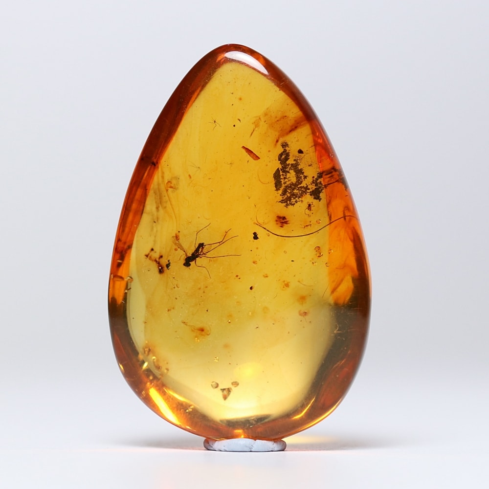 トップクォリティ]ドミニカ共和国産虫入り琥珀ルース（天然イエロー