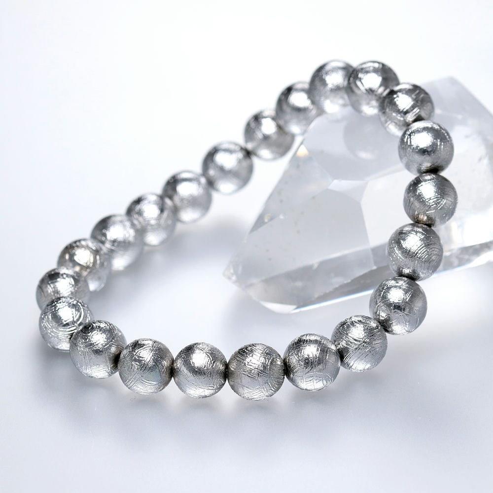 ナミビア共和国産]ギベオン隕石ブレスレット（約8.5mm玉/シルバー