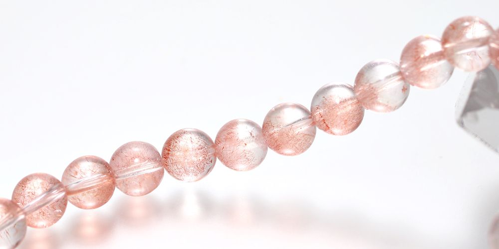 トップクォリティ]カザフスタン産ストロベリークォーツブレスレット