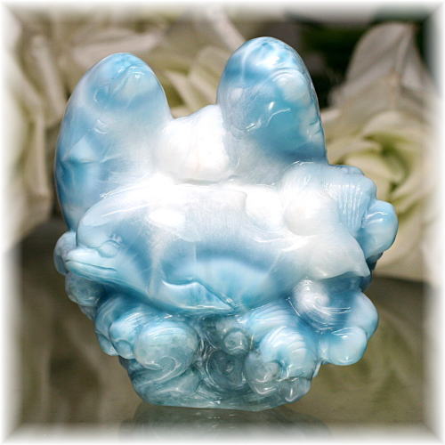 ドミニカ産]ラリマー彫刻イルカ - 埼玉県吉川市の天然石専門店・水晶