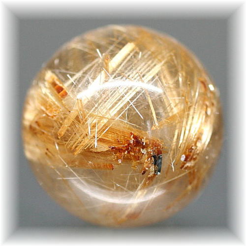 超絶綺麗✨40mm ゴールドタイチンルチルクォーツ 丸玉 スフィア 金針