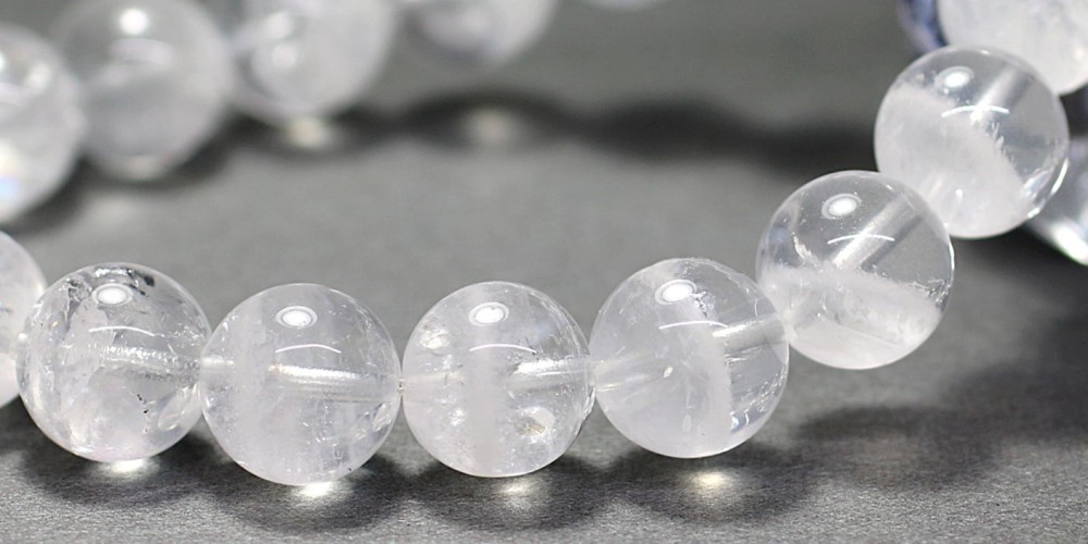 高品質++]スノーホワイトステップファントムクォーツブレスレット（約