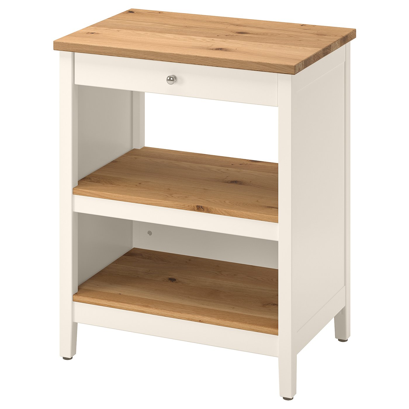 TORNVIKEN kitchen island, off-white/oak, 72x52 cm (283/8x201/2