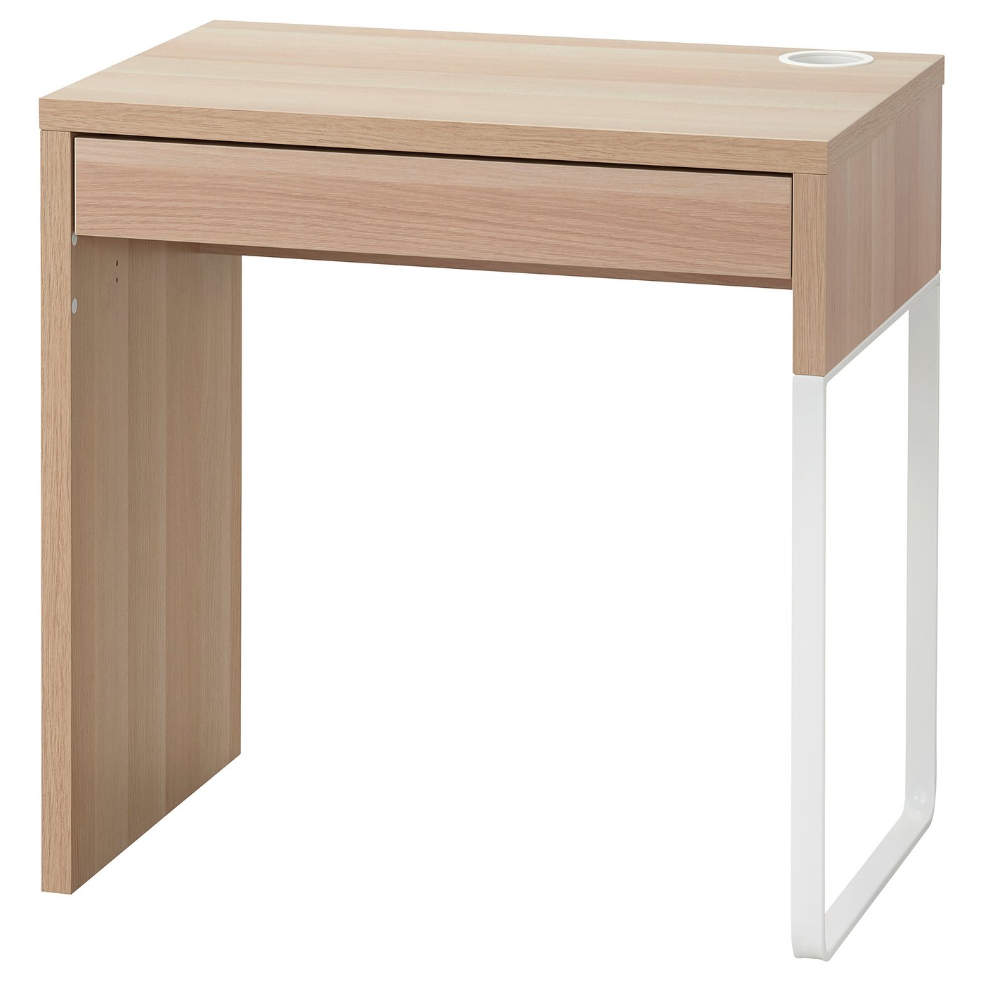 MICKE desk, white stained oak effect, 73x50 cm - IKEA
