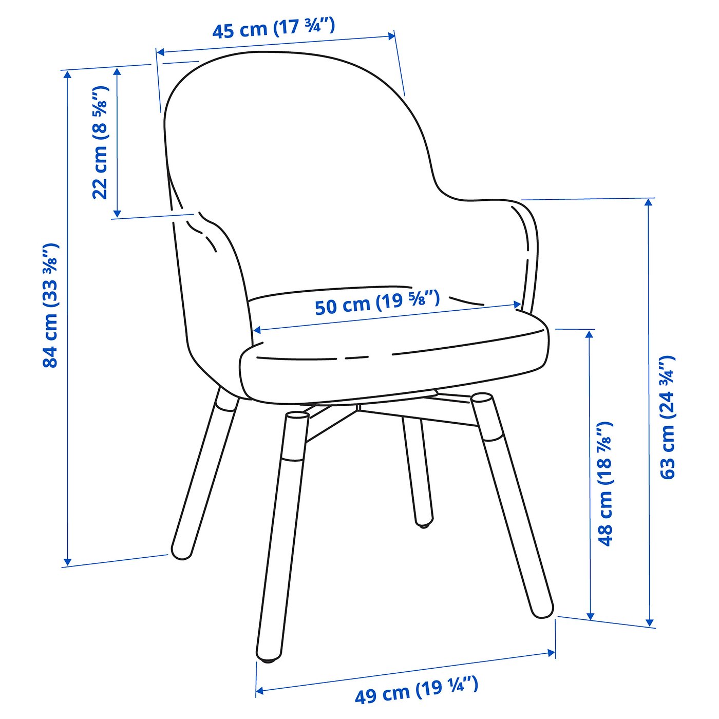 JANOLOF ヤンオロフ 回転パーソナルチェア, ボームスタード ブラック