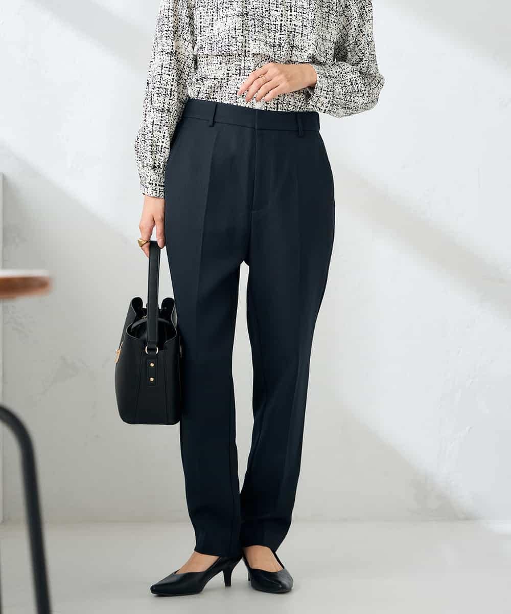 洗える/イージーケア/ストレッチ】パウダーツイルテーパードパンツ