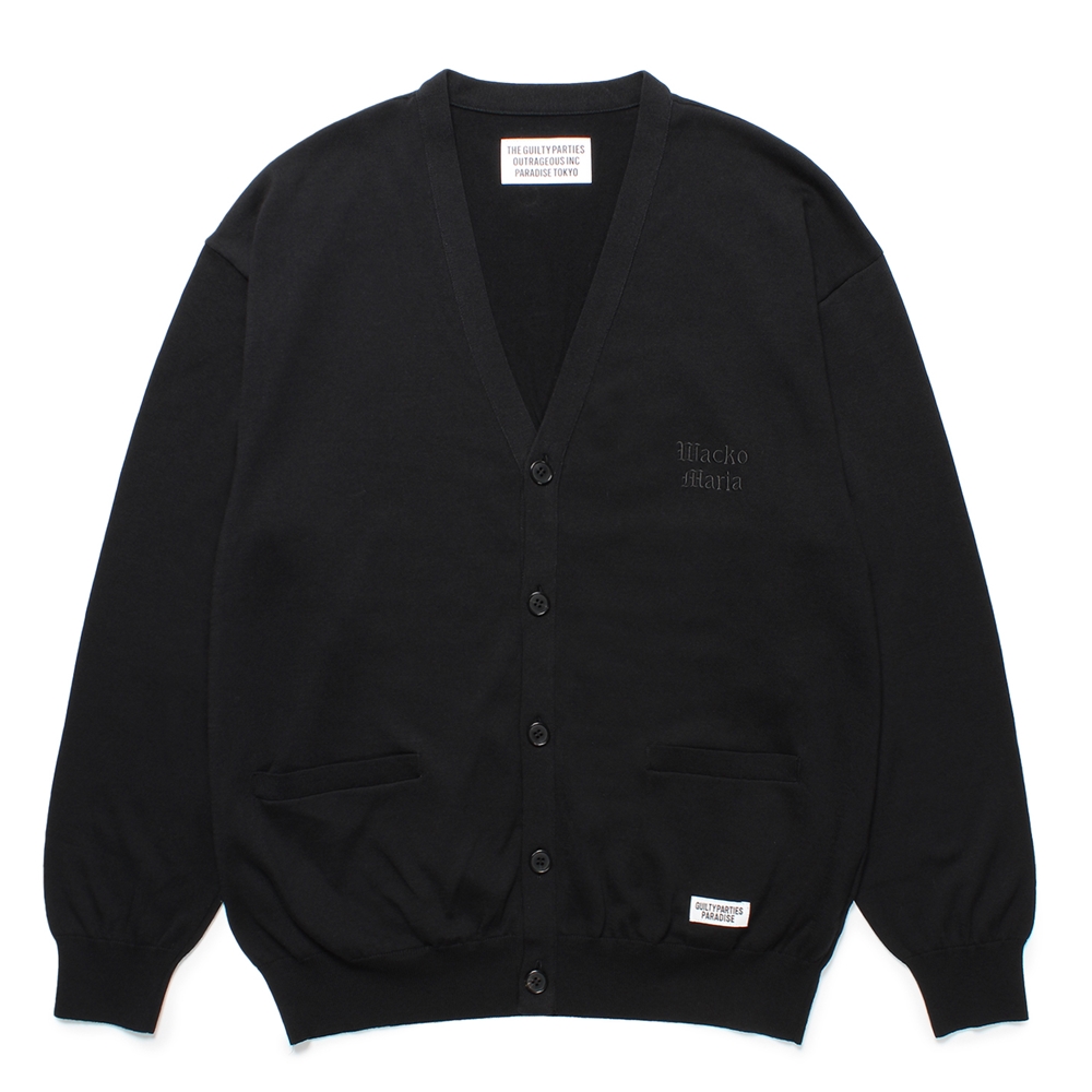 WACKO MARIA/COTTON KNIT CARDIGAN（BLACK）［コットンニット
