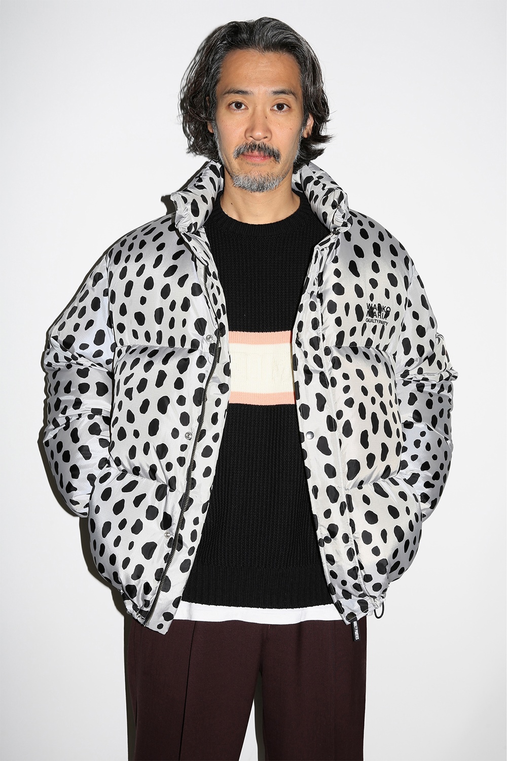 WACKO MARIA/NANGA / LEOPARD DOWN JACKET（GRAY）［レオパードダウン