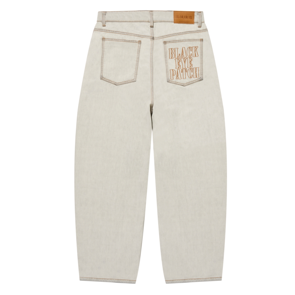 BlackEyePatch/STENCIL LOGO EXTRA BAGGY JEANS（DUST WHITE） - JONAS