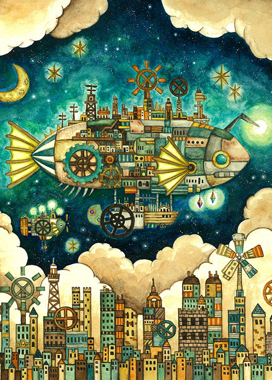 EPO-71-991s 西村典子 Art Puzzle Collection 空想の街 機械仕掛けの空