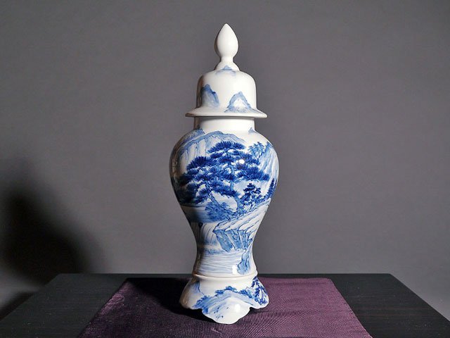 T96 豪華インテリア 薩摩焼沈香壺 高さ130㎝ 美人画図 T96 豪華