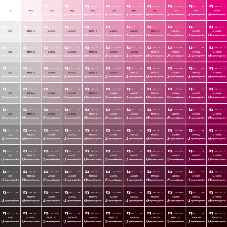 ロゴの配色を決める-CMYK色見本（プロセスカラーチャート） | AIと