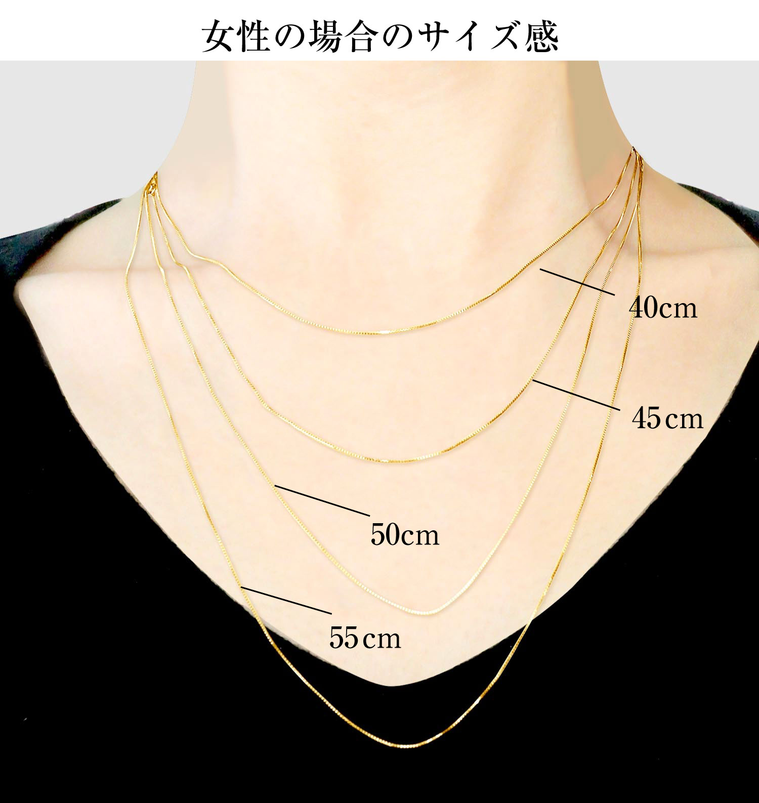 ネックレス チェーン ベネチアン 幅 約 0.5mm ゴールド 18金 K18 長さ