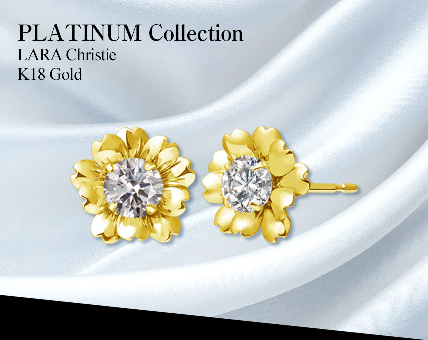 ピアス 両耳 ダイヤモンド 計 0.2ct フラワー K18 ゴールド 18金 le56