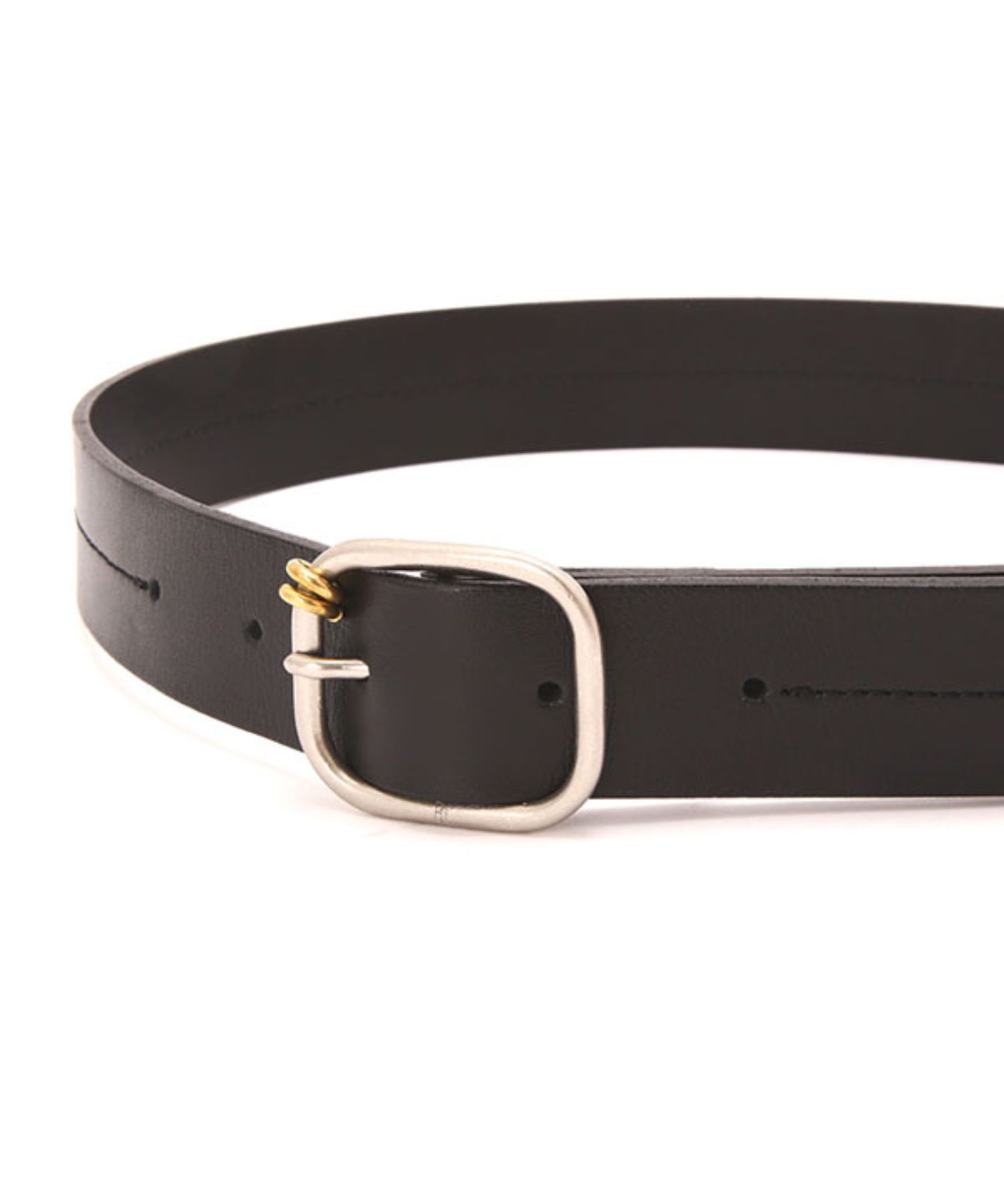 ETRE TOKYO - ブラスリングバックルセンターステッチベルト (BLACK