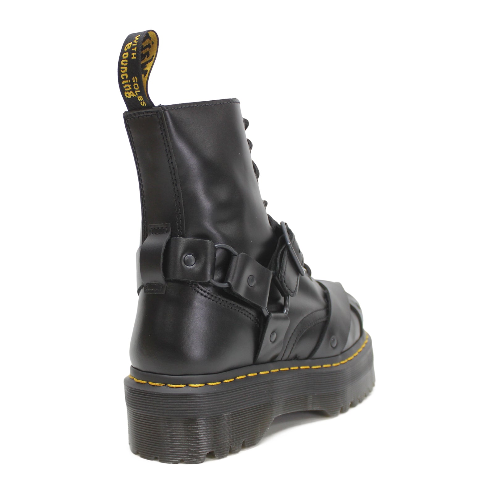 Dr. Martens Jadon Harness Paris Leather Unisex Lace Up Black Boots