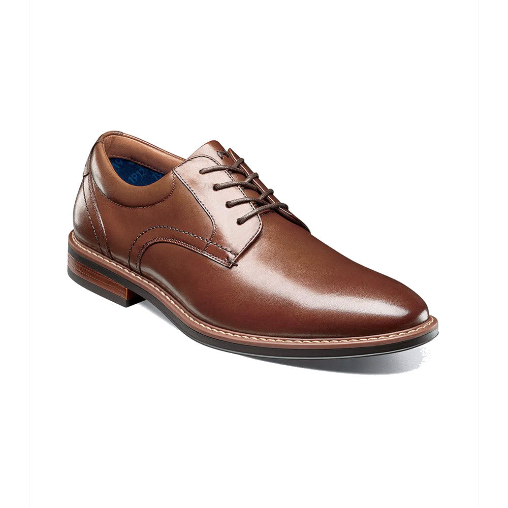 NUNN BUSH CENTRO FLEX PLAIN TOE OXFORD COGNAC - MENS - Lamey