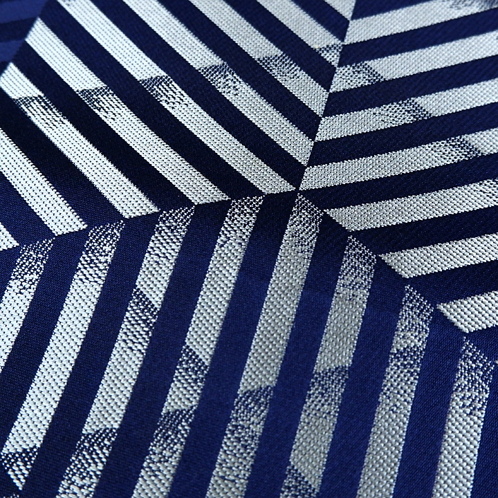 本場筑前博多織 八寸名古屋帯【幾何学文様 灰色】 [170317-ho-9