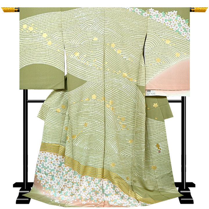 美品 ロング寸 作家物 本加工染 附下げ・訪問着 正絹 未使用 HH2191