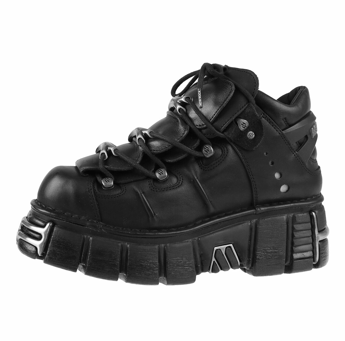 shoes NEW ROCK - String Shoes (106-S1) Black - Metalshop.us