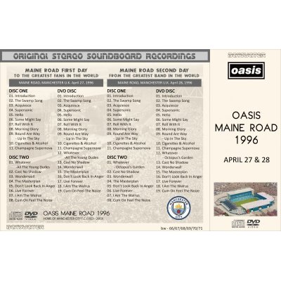 OASIS 1996 MAINE ROAD 4CD+2DVD with TOUR PROGRAM - Mellow-Yellow