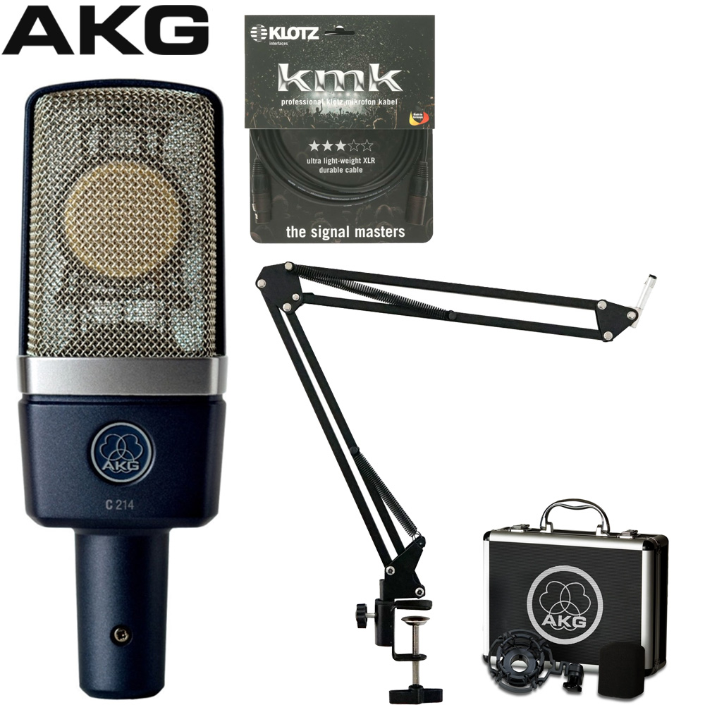 AKG コンデンサーマイク C214 (デスクアームマイクスタンド・マイク
