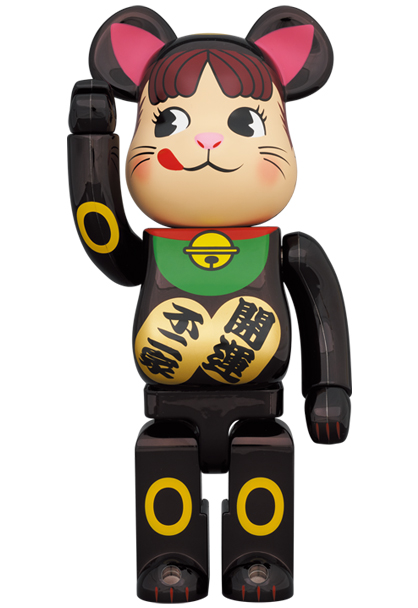 招き猫ペコちゃん 福 黒 100% 400% BE@RBRICK 招き猫 ペコちゃん 福 黒