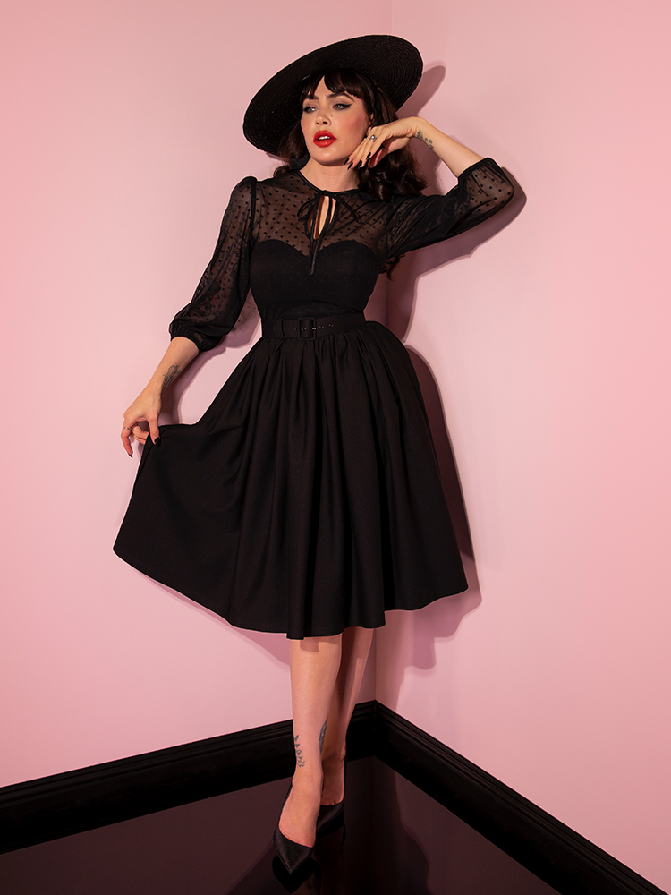 Frenchie Swing Dress in Black | Retro Dresses – Vixen by Micheline