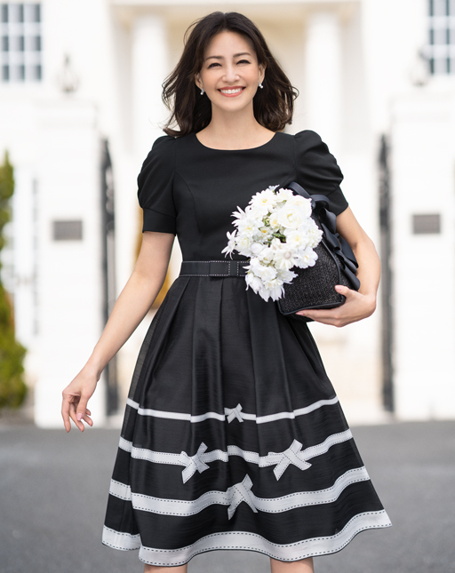 ボーダーリボンプリントワンピース | msgracy