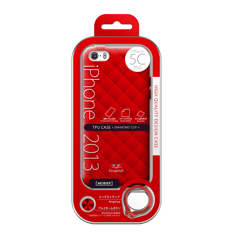 iPhone 5C TPUケース(ダイヤ) オレンジ｜スマホ(タブレット