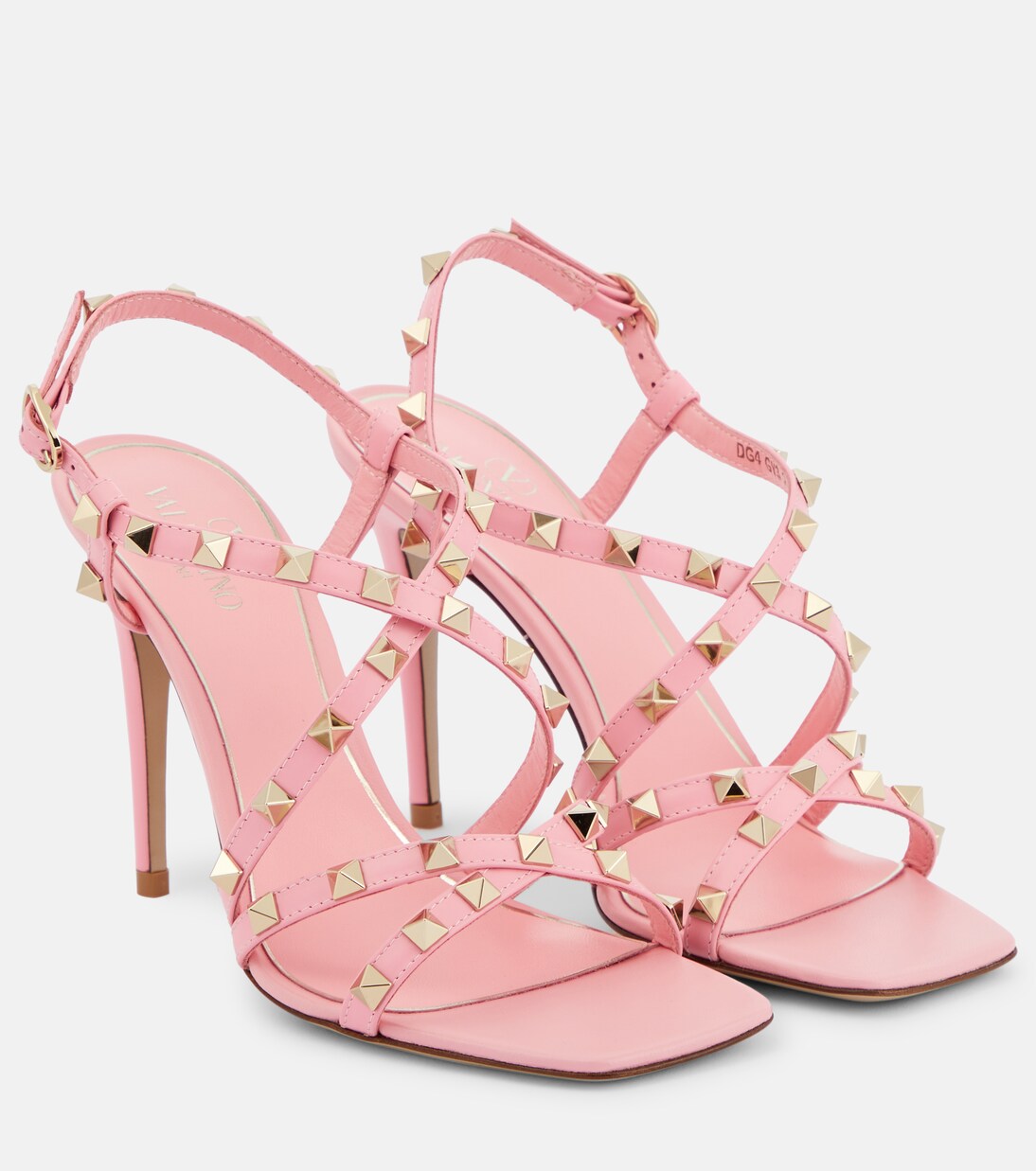 Rockstud 100 leather sandals in pink - Valentino Garavani | Mytheresa
