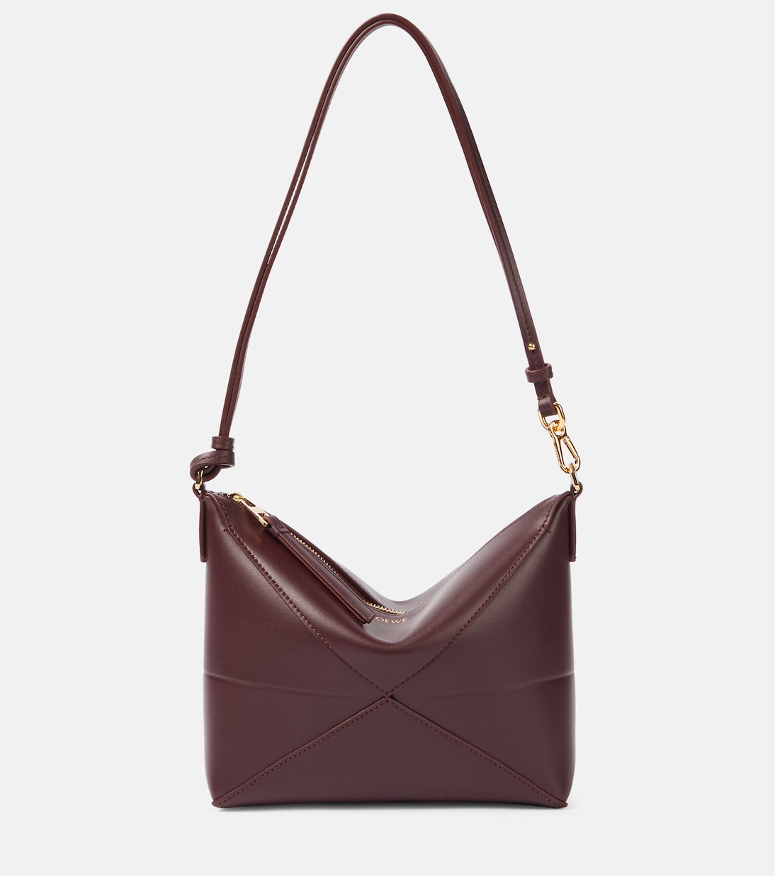 Puzzle Fold leather shoulder bag in burgundy - Loewe | Mytheresa