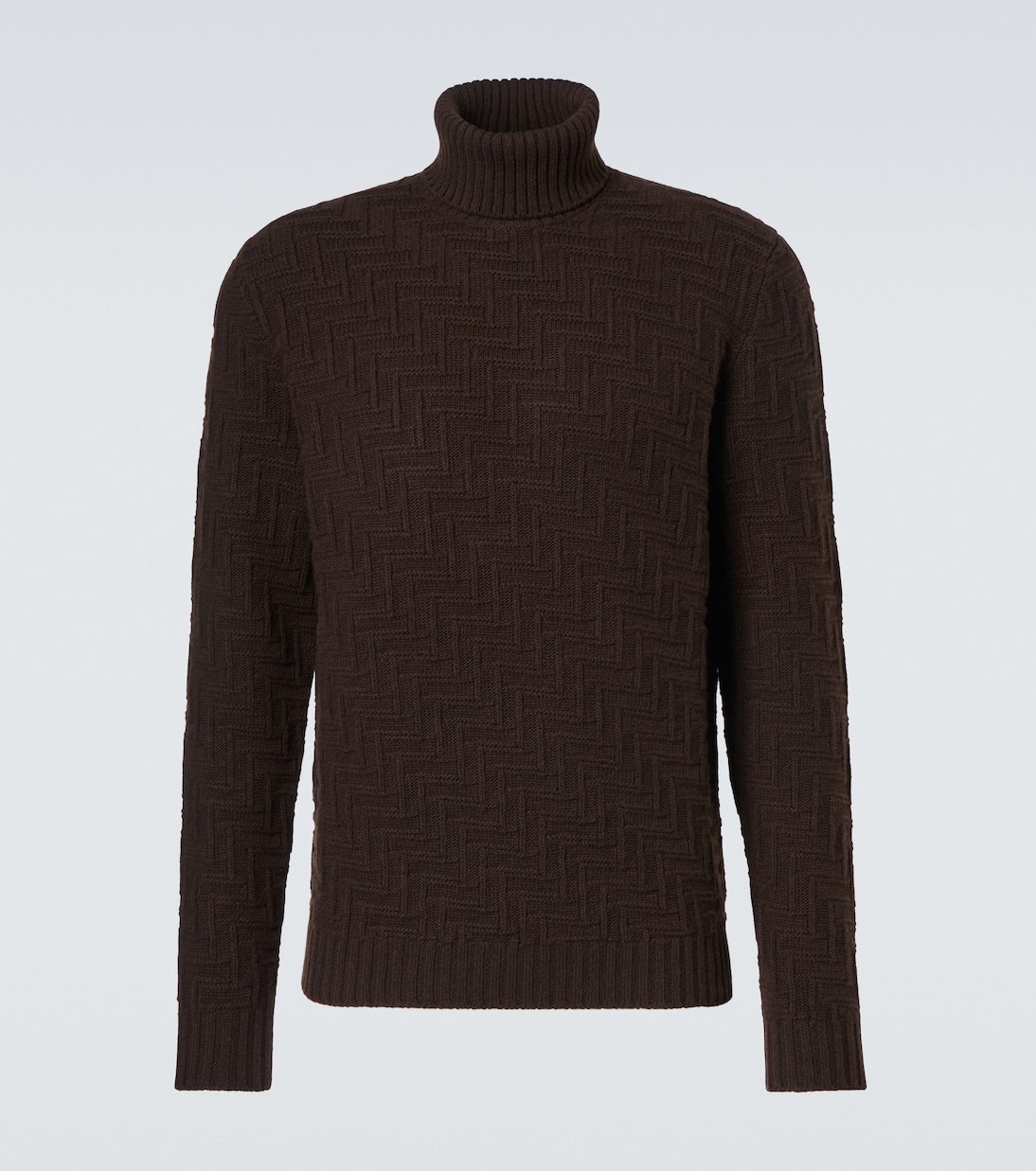 Wool and cashmere turtleneck sweater in brown - Prada | Mytheresa