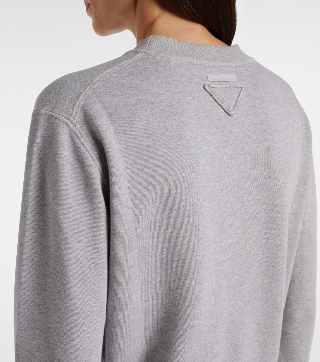 Cotton jersey sweatshirt in grey - Prada | Mytheresa