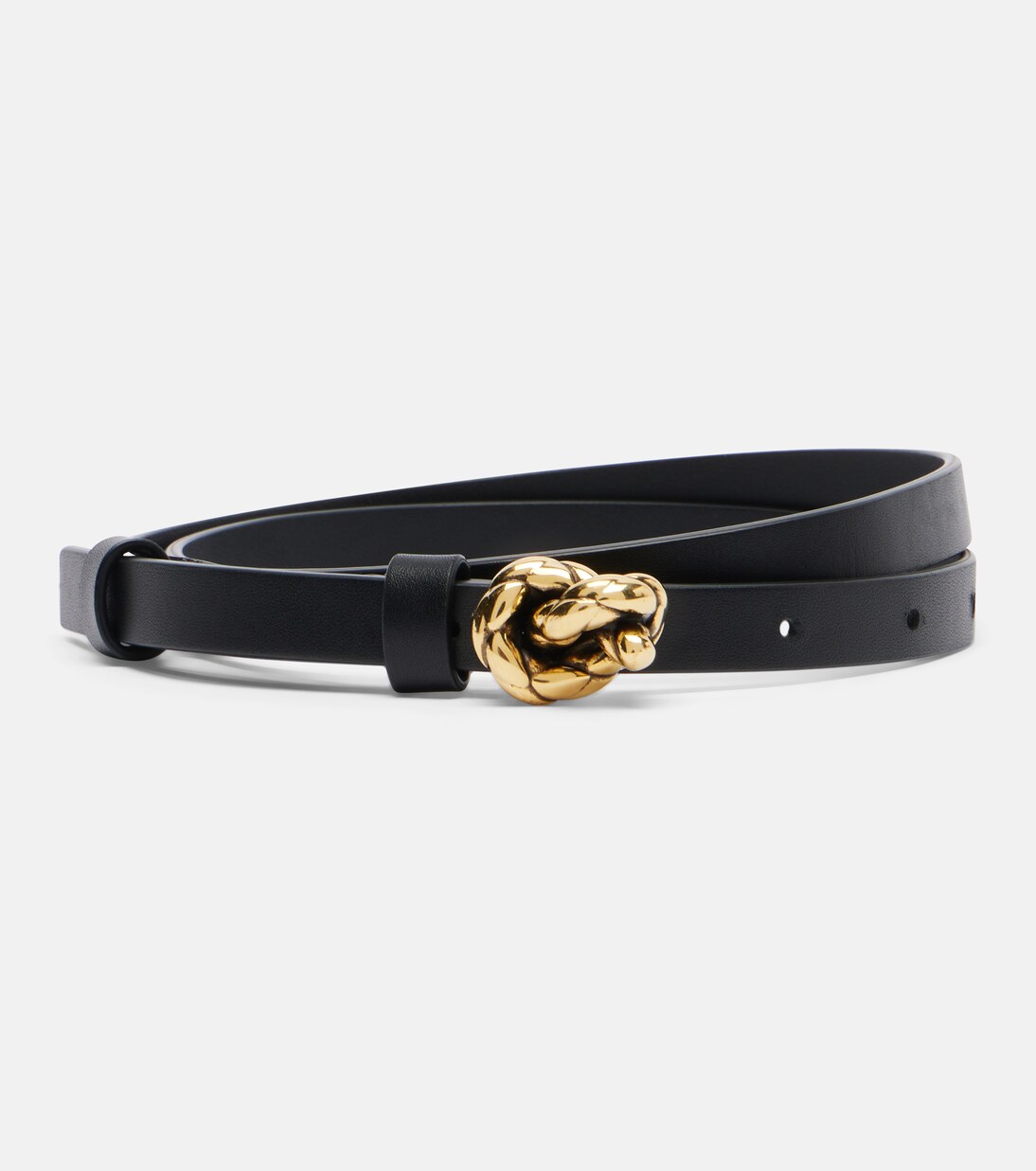 Knot leather belt in black - Bottega Veneta | Mytheresa