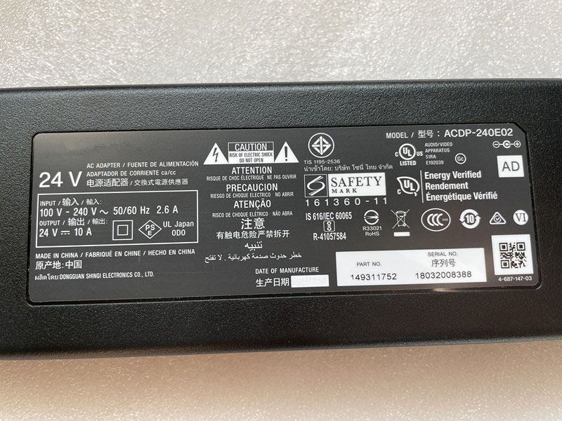 AC電源アダプター・SONY ACDP-240E01/ACDP-240E02充電器の激安通販