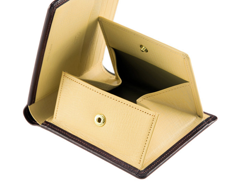 キプリス】二つ折り財布(BOX小銭入れ付き札入)□シラサギレザー