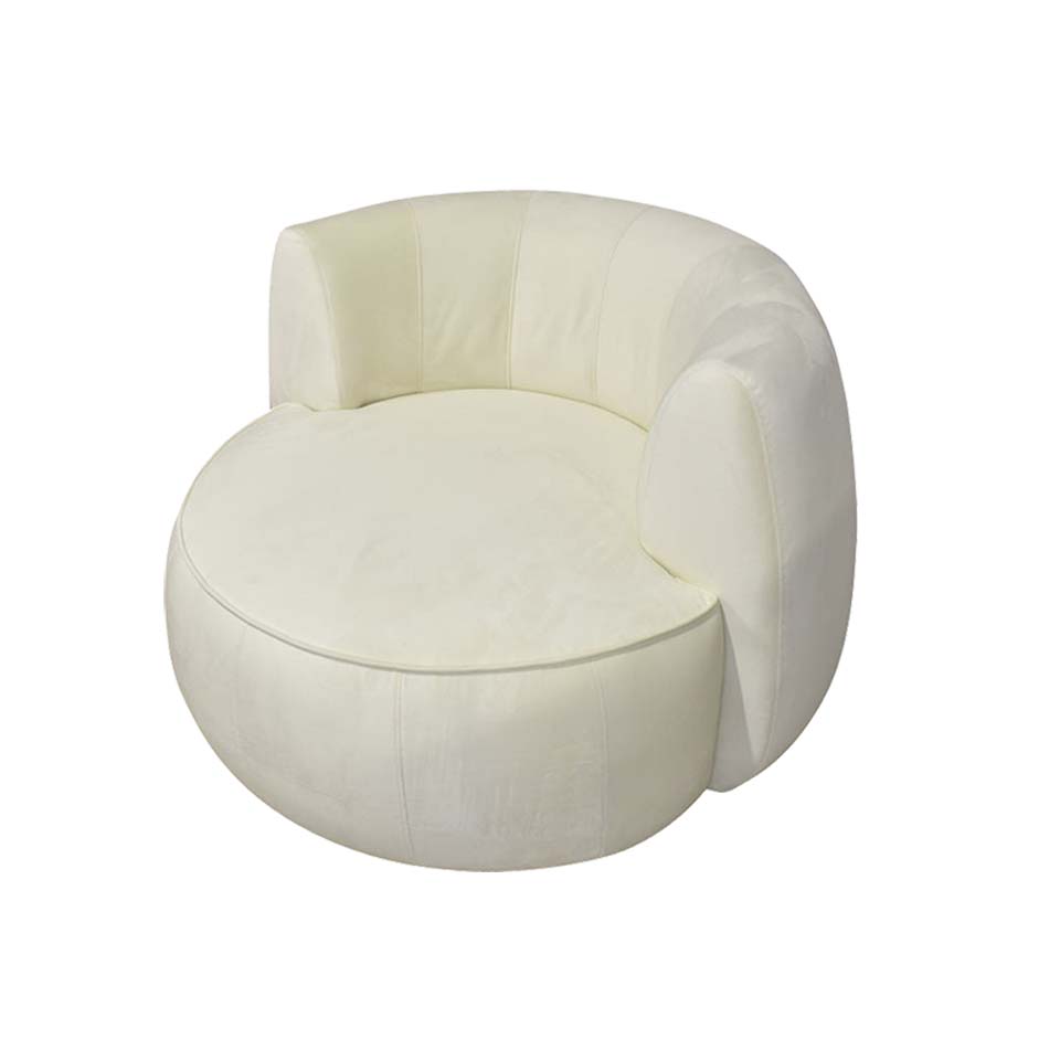 ソファCIRCLE 1人掛け【送料・開梱設置無料】ホワイト/ライトブラウン