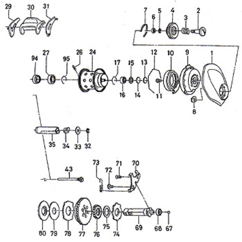 ダイワ(Daiwa) パーツ:SCプレッソL ベイトリール ラチェットW No075
