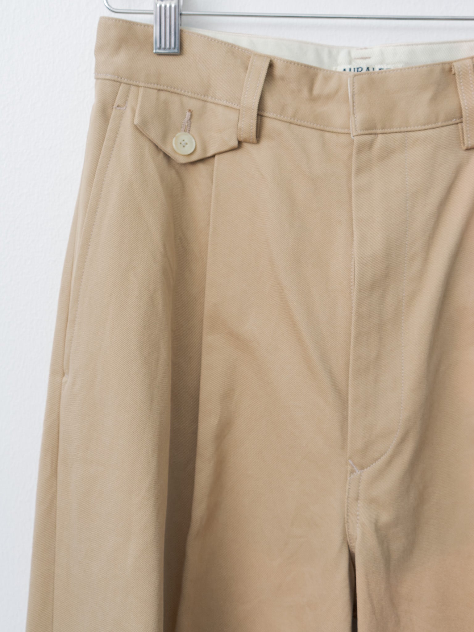Namu Shop - Auralee Washed Finx Chino One-Tuck Pants - Camel Brown