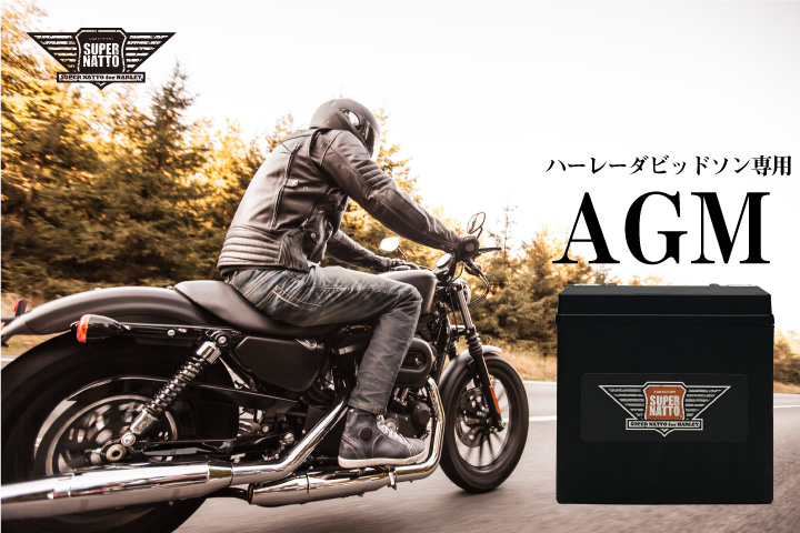 ハーレー専用AGMバッテリー 66010-97S(66010-97互換)スーパーナット|車