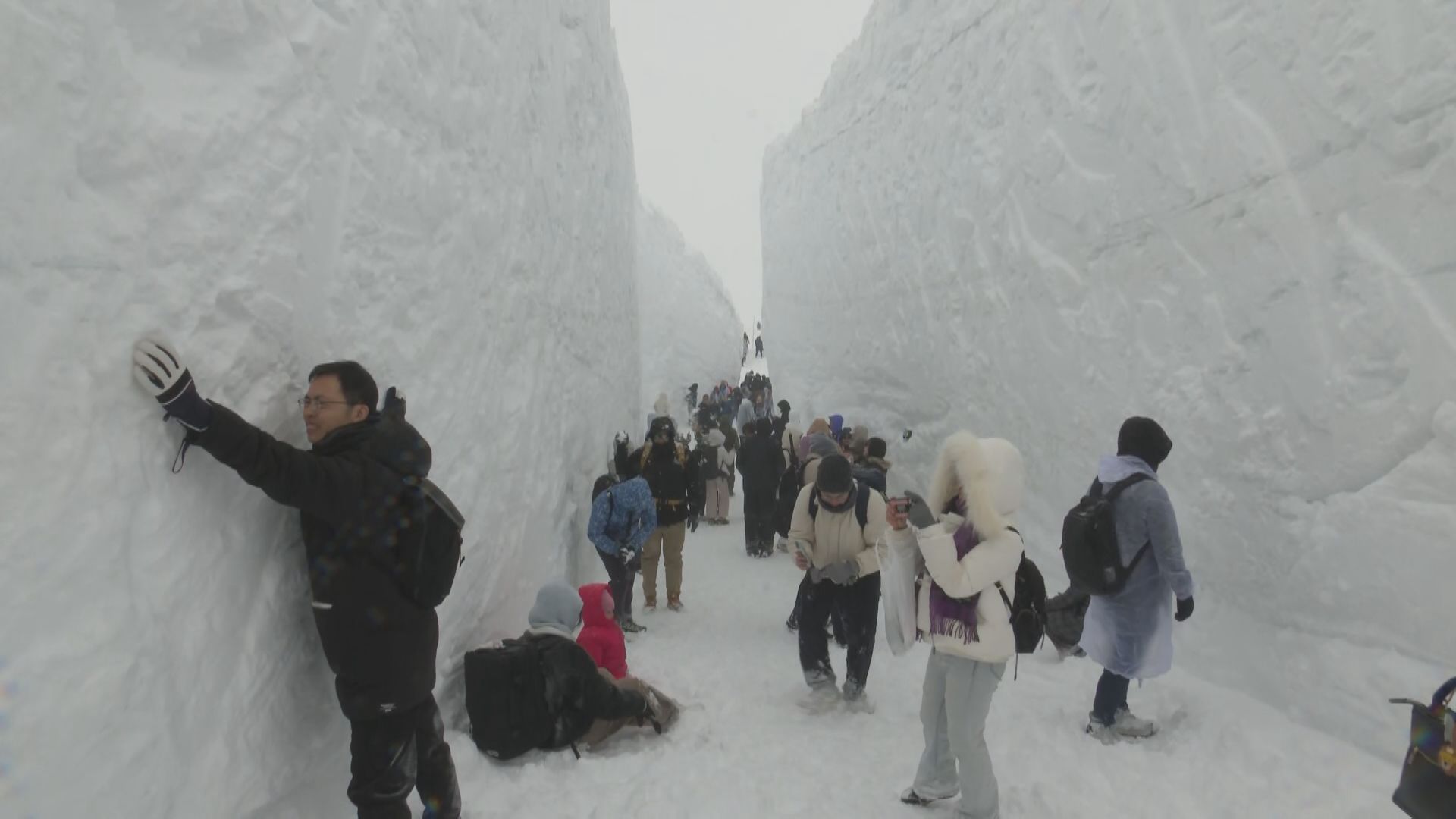 雪の壁を見上げ…外国人観光客が感動！立山黒部アルペンルートが開通