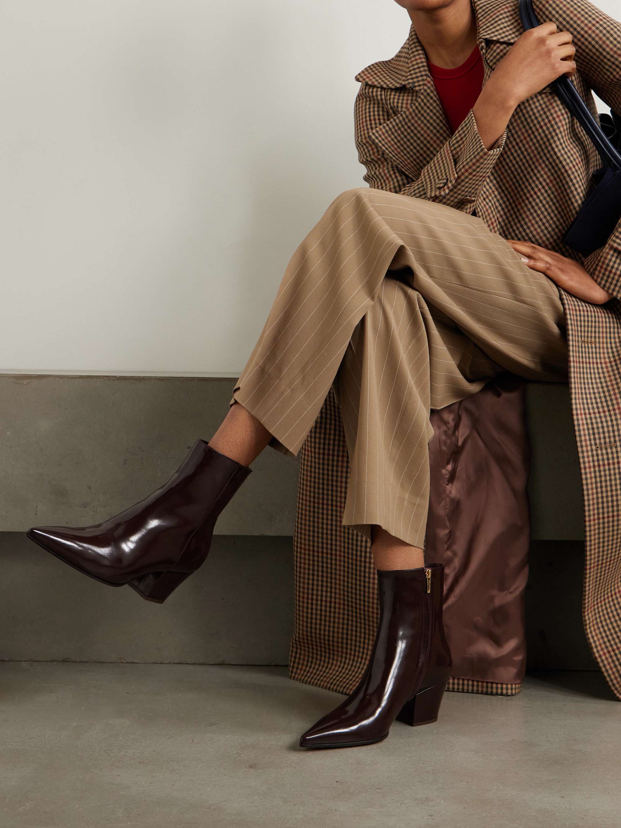 GIANVITO ROSSI Keinna 60 patent-leather ankle boots | NET-A-PORTER