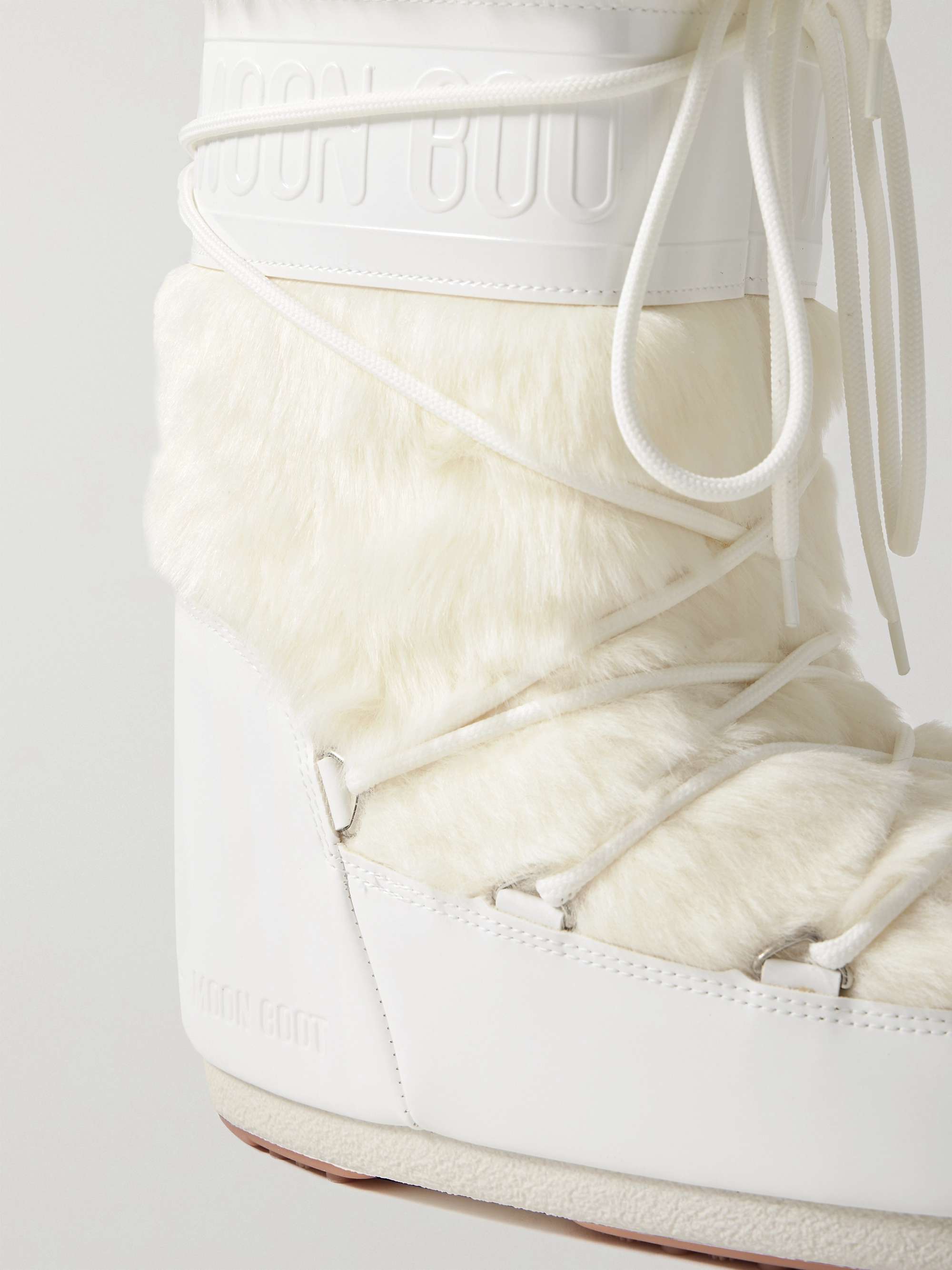 MOON BOOT Icon faux fur and faux leather snow boots | NET-A-PORTER