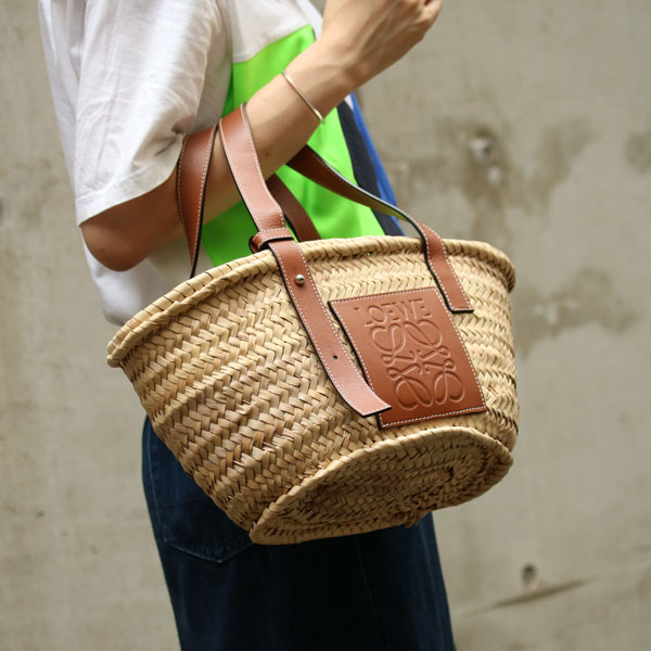 LOEWE ロエベ バスケットバッグ スモール ブラウン 中古(ホワイト
