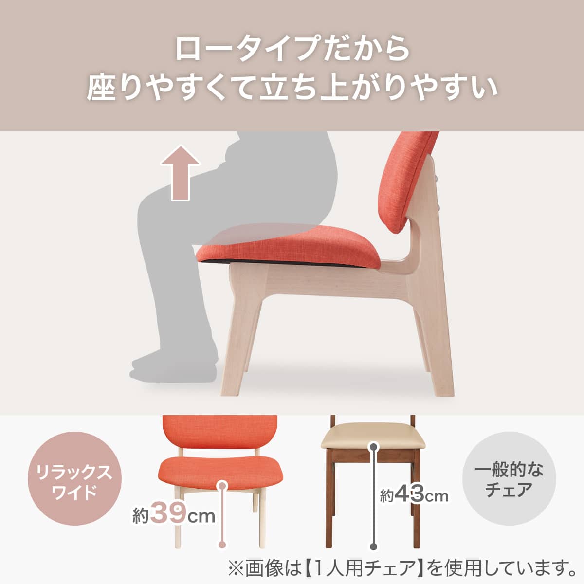 旧モデル】リビングダイニング2人掛けチェア(リラックスワイド MBR/TBL