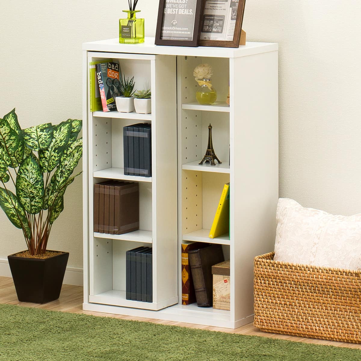 ニトリ スライド本棚(モッサ 55 WH) - 通販 | 家具とインテリアの通販