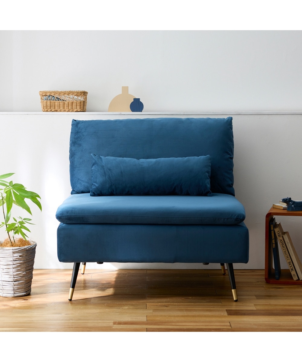 1人掛け]ソファ｜座面奥行70cm ベロア調 あぐらがかける 通販【ニッセン】