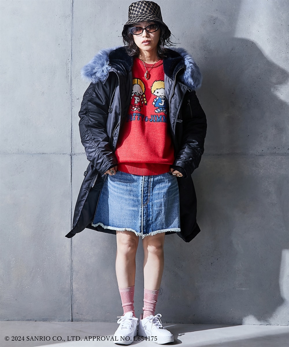 カラーフェイクファー付N‐3Bブルゾンコート＜大きいサイズ有＞GEVS