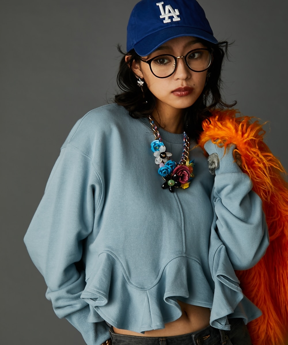 綿100％裾フリルショートスウェット＜大きいサイズ有＞GEVS. 通販